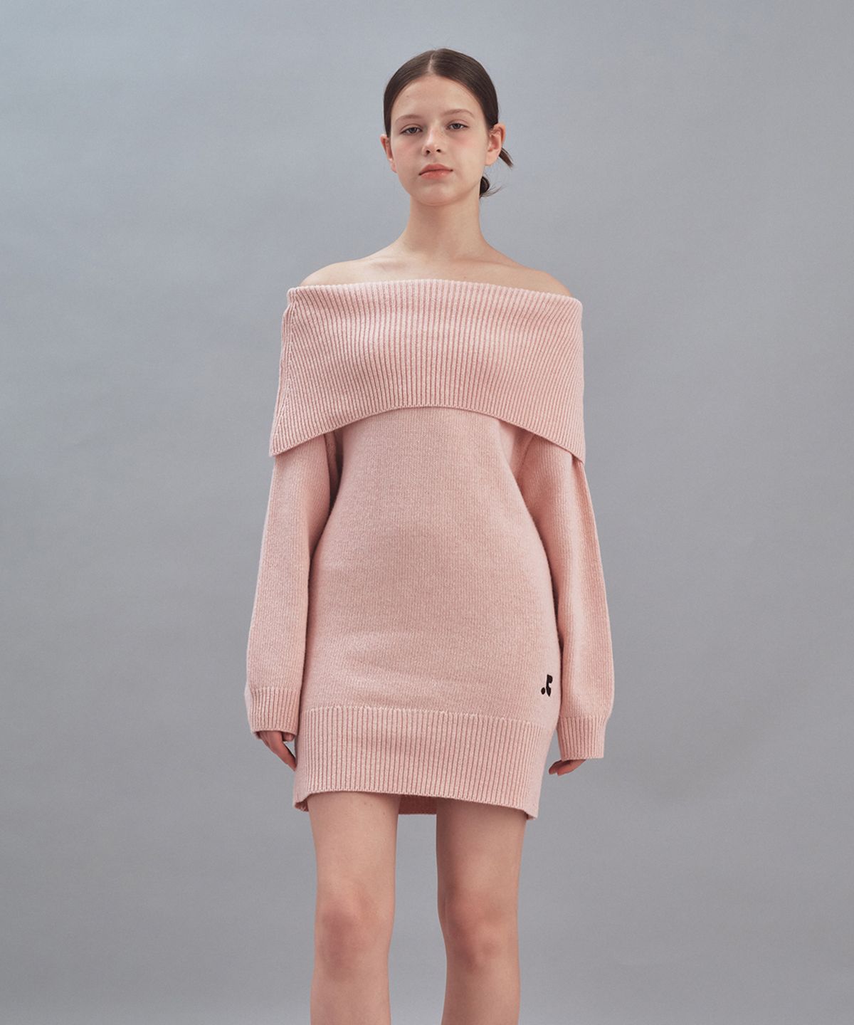 레스트앤레크레이션(REST&RECREATION) OFF SHOULDER KNIT DRESS - PINK