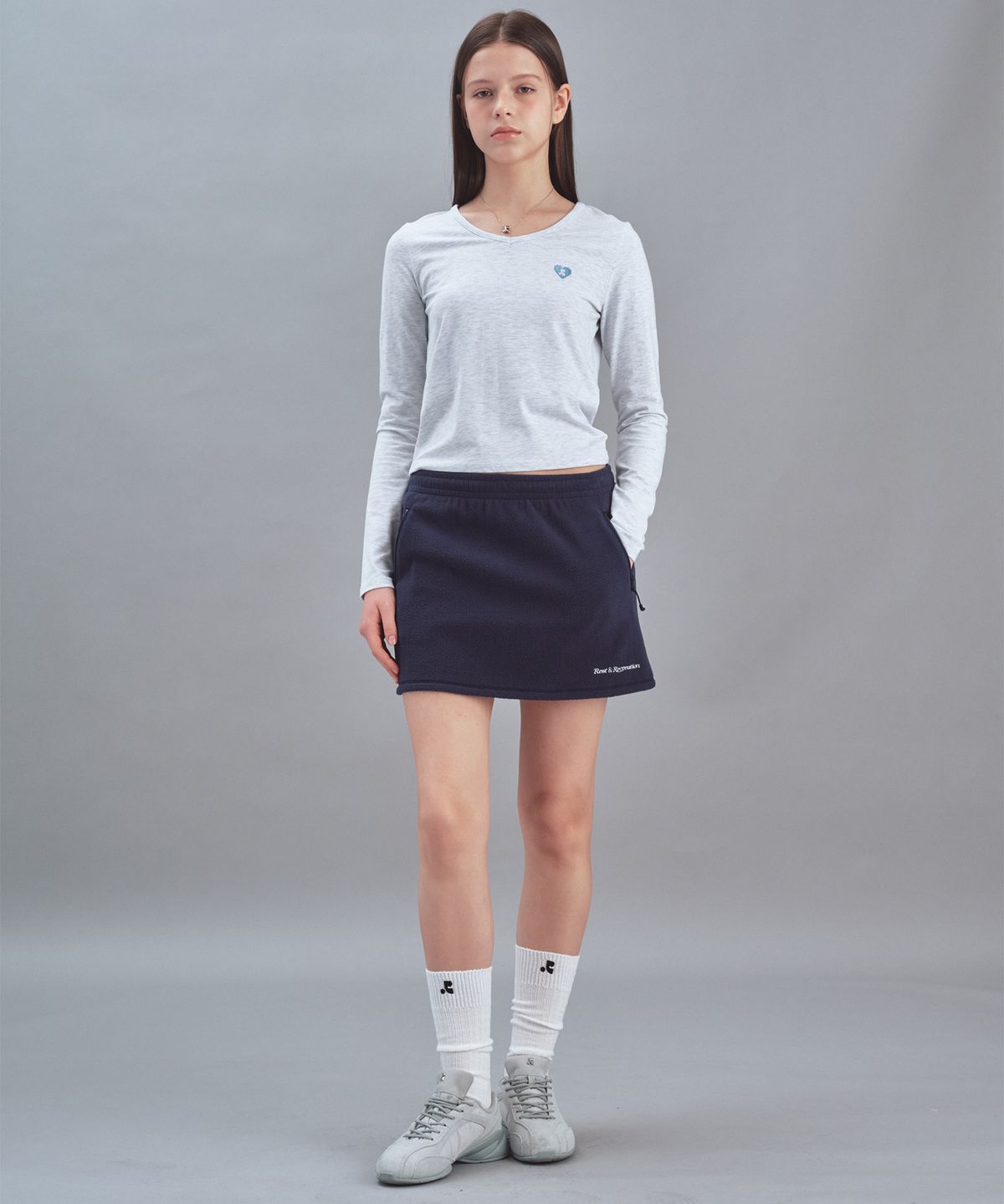 레스트앤레크레이션(REST&RECREATION) FLEECE MINI SKIRT - NAVY