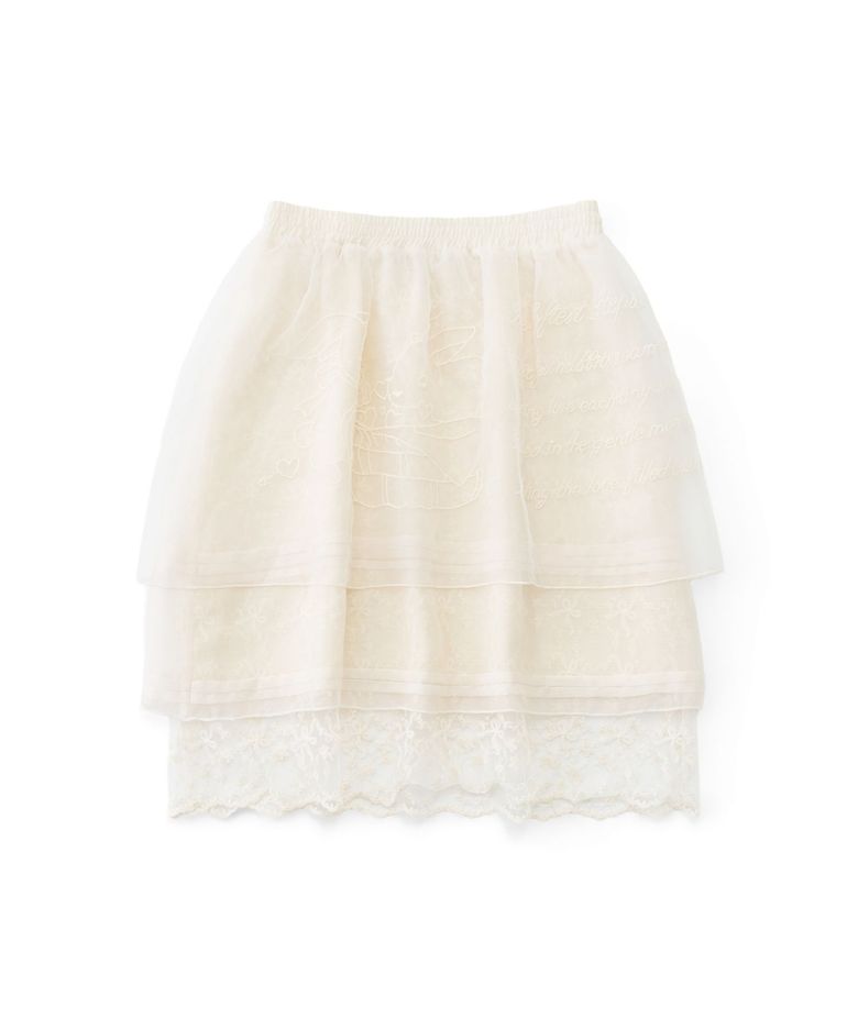 CONFESSION LETTER OF LOVE RABBIT Layered Lace Hazy Long Skirt