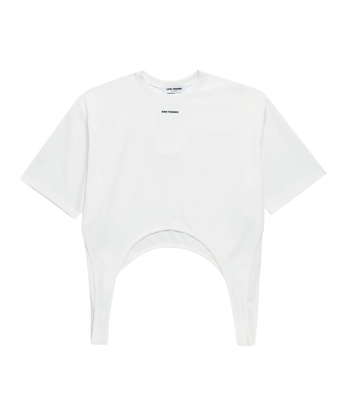 판영(FANYOUNG) DUAL CURVE OVERLAY TOP WHITE