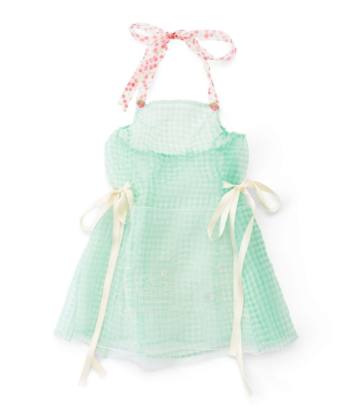카이 샤오(KAIY XIAO) CONFESSION of Love Rabbit Hanging Lace Plaid Dress