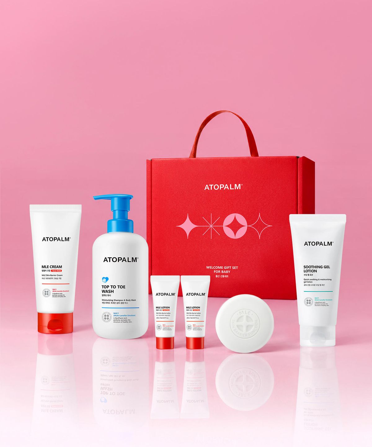 아토팜(ATOPALM) 베이비 출산 선물 세트(MLE크림160ML+탑투토워시460ML+수딩젤로션160ML)