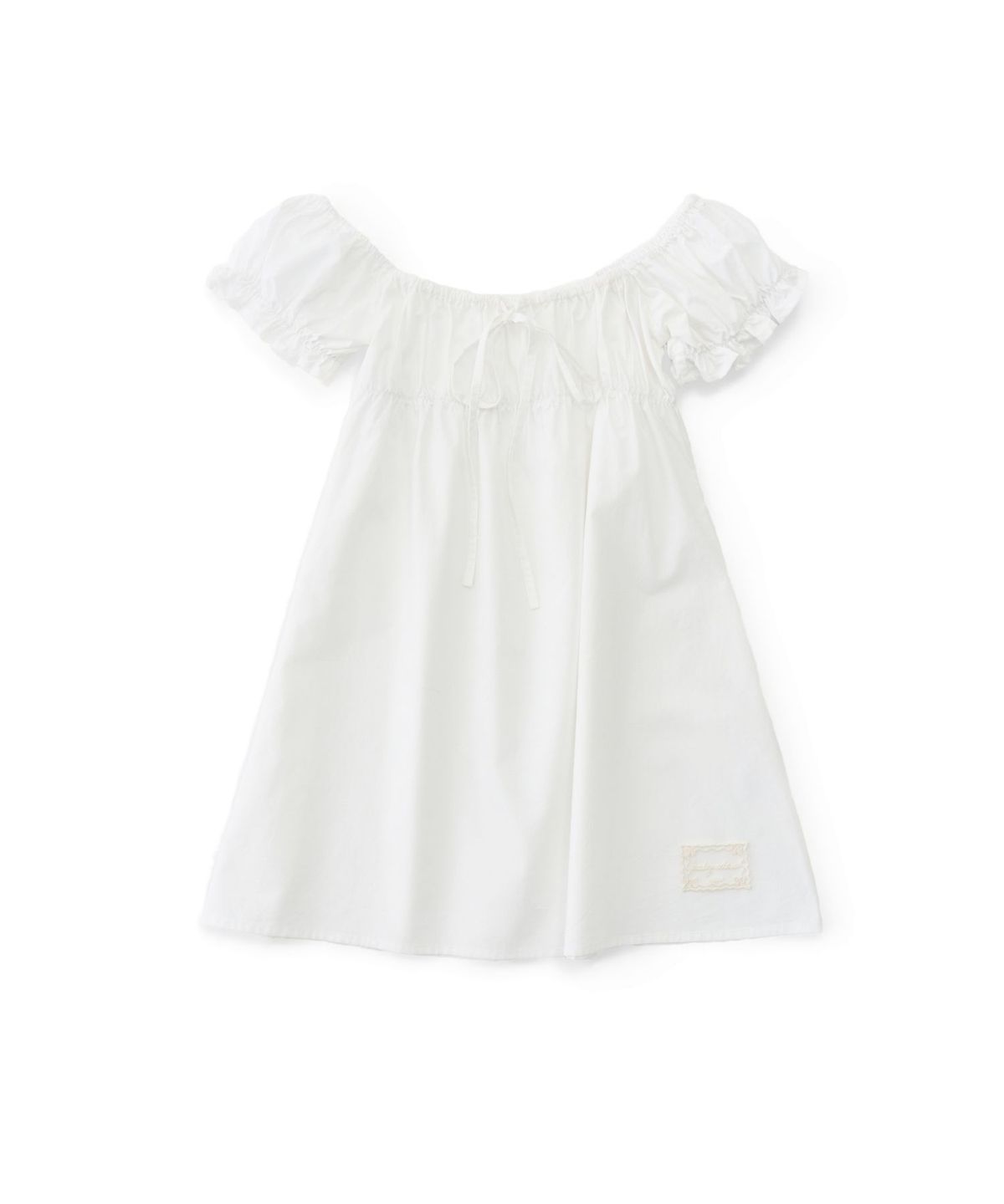 카이 샤오(KAIY XIAO) Gardenia White Rose Pleated Lace Dress