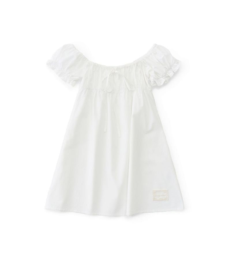 Gardenia White Rose Pleated Lace Dress