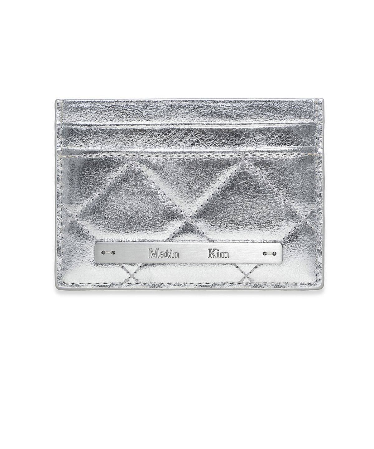 마뗑킴(MATIN KIM) PUFF QUILT CARD WALLET IN SILVER