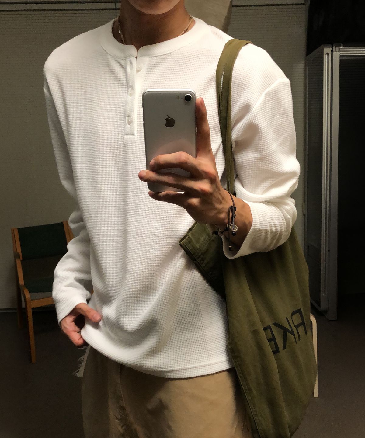 아워데이즈(OURDAYZ) 데일리 와플 헨리넥 롱슬리브 [3COLORS]