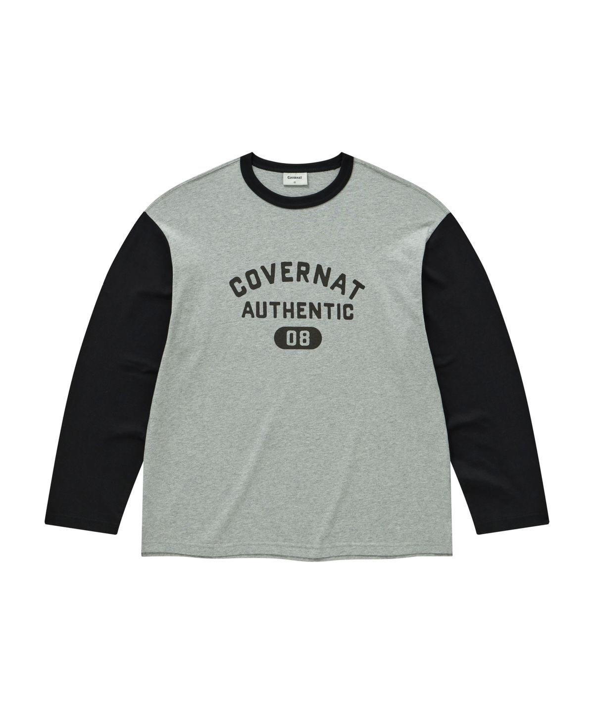 커버낫(COVERNAT) 베이스볼 투톤 롱슬리브 멜란지 그레이
