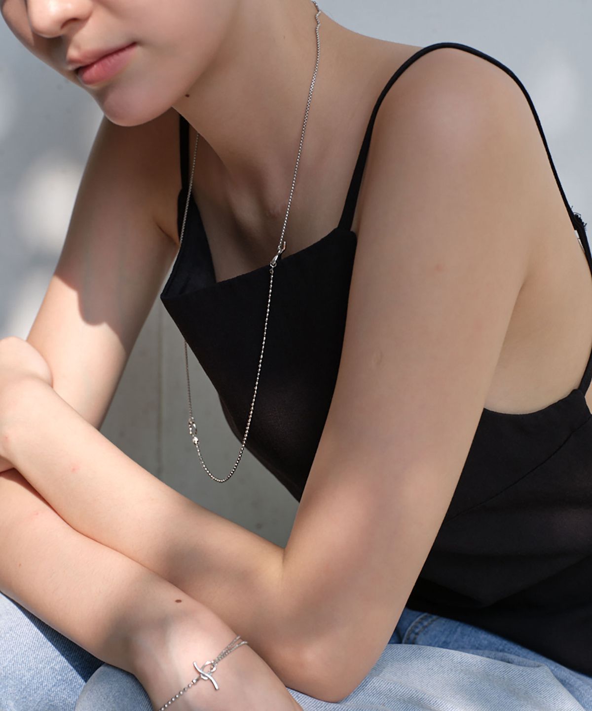 앤 서울(ANNE SEOUL) layered two chain necklace