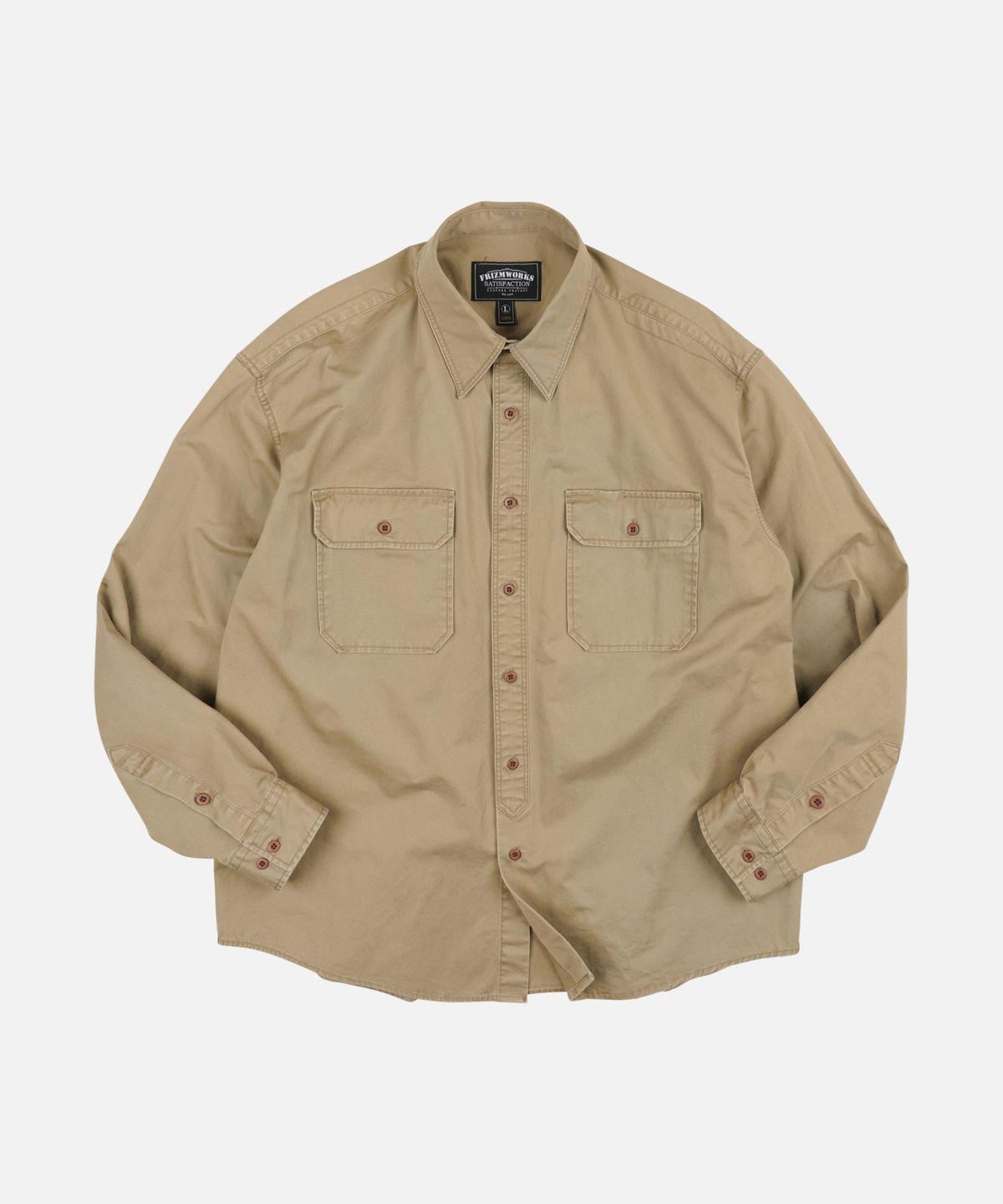 프리즘웍스(FRIZMWORKS) CHINO OFFICER SHIRT _ KHAKI