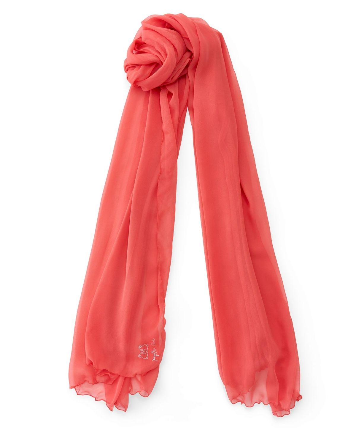카이 샤오(KAIY XIAO) Floating Silk Scarf in tomato red