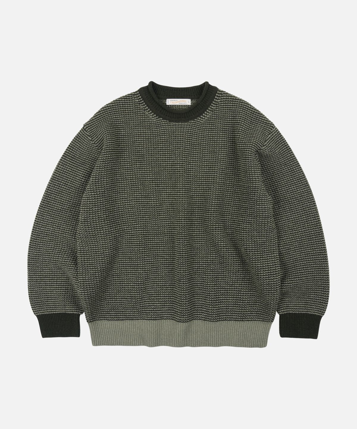 프리즘웍스(FRIZMWORKS) ROLLNECK RINGER KNIT _ OLIVE