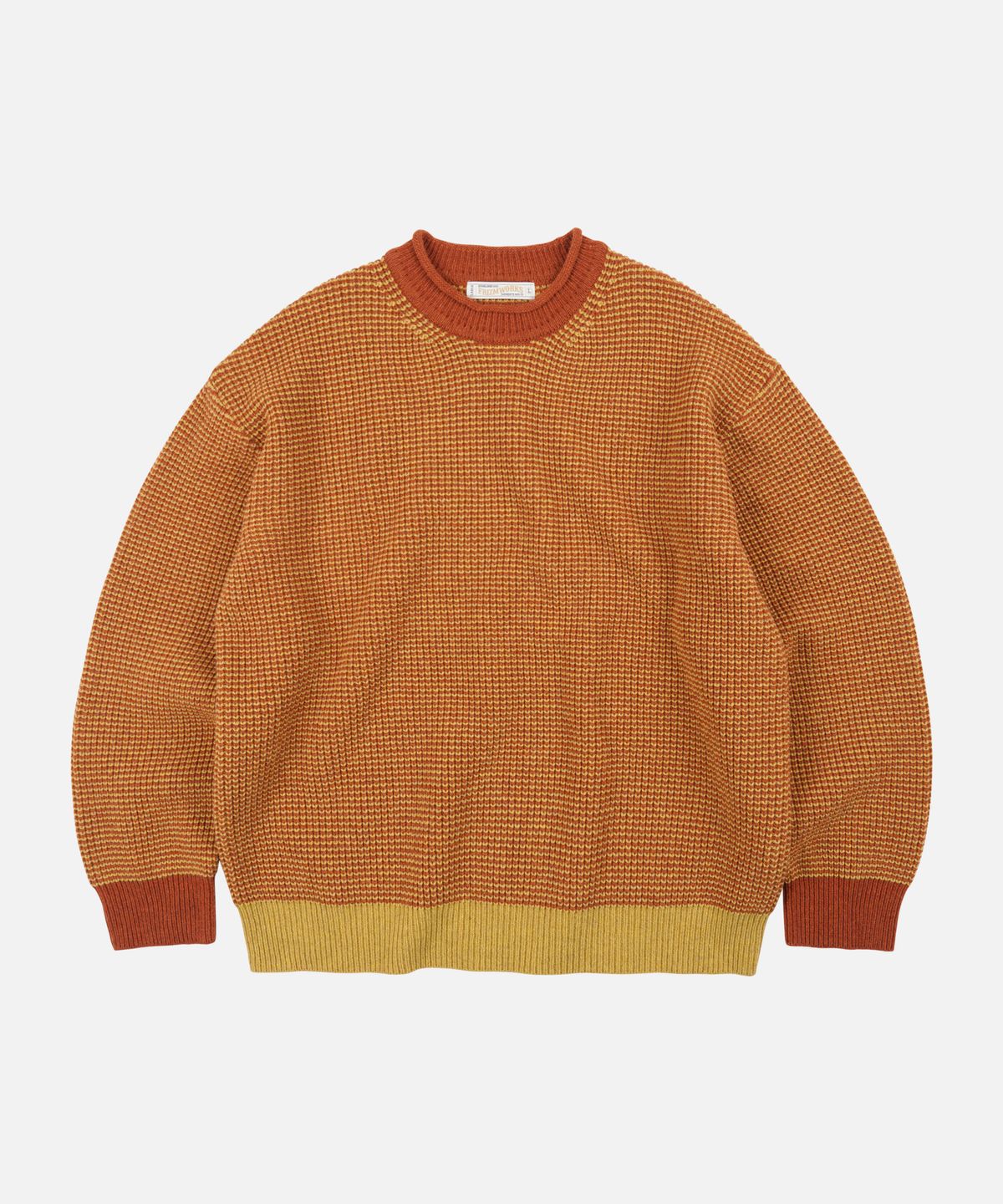 프리즘웍스(FRIZMWORKS) ROLLNECK RINGER KNIT _ ORANGE