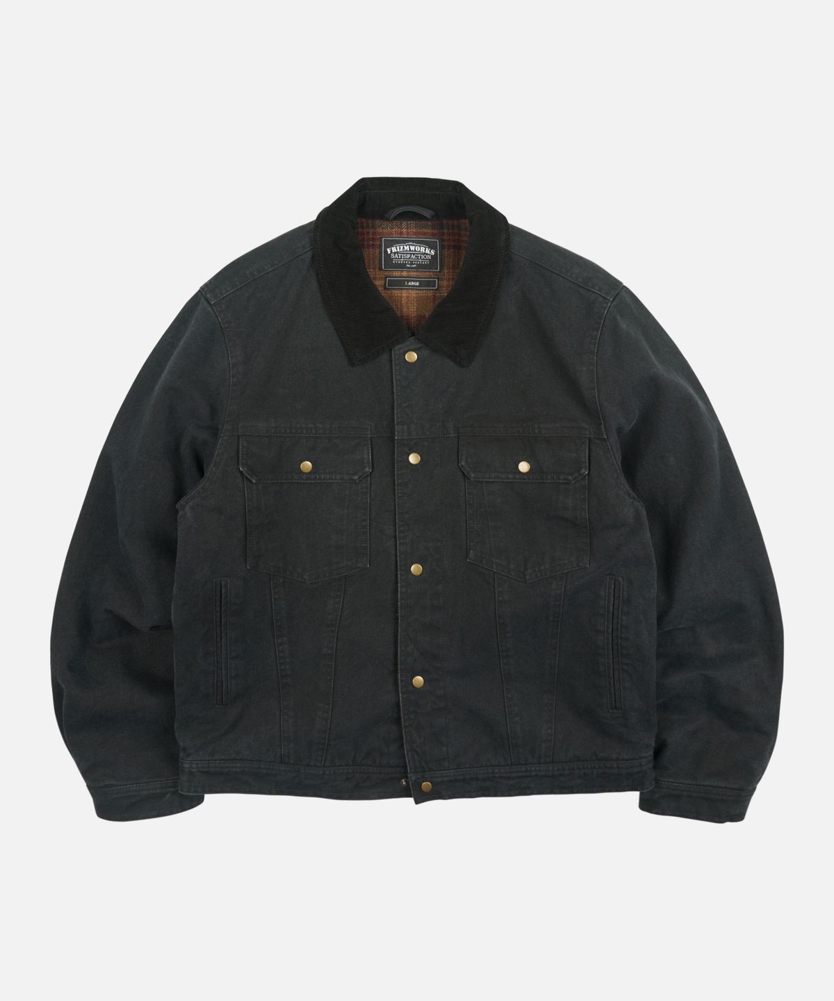 프리즘웍스(FRIZMWORKS) HEAVY CANVAS STORM TRUCKER JACKET _ BLACK