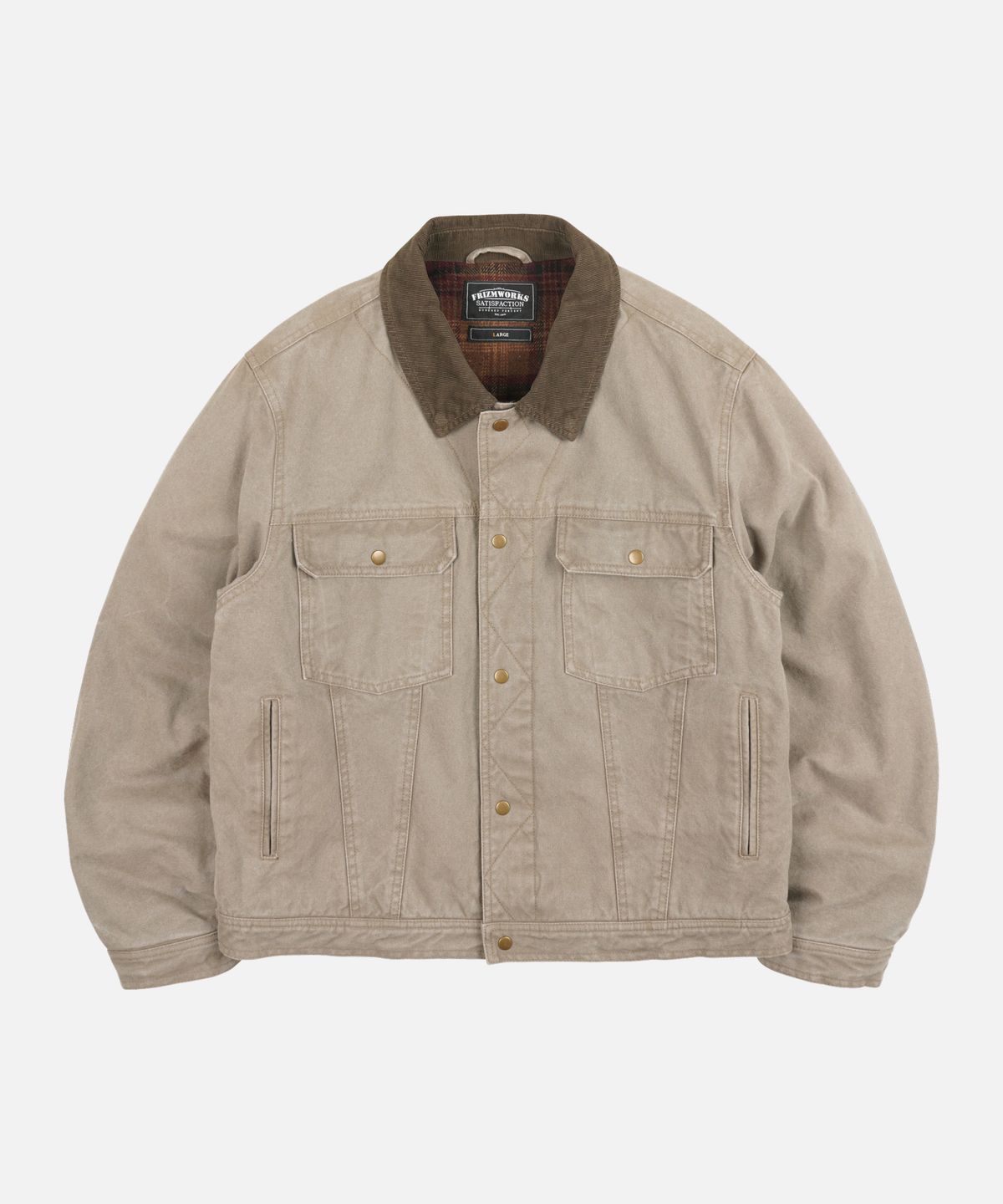 프리즘웍스(FRIZMWORKS) HEAVY CANVAS STORM TRUCKER JACKET _ MUD