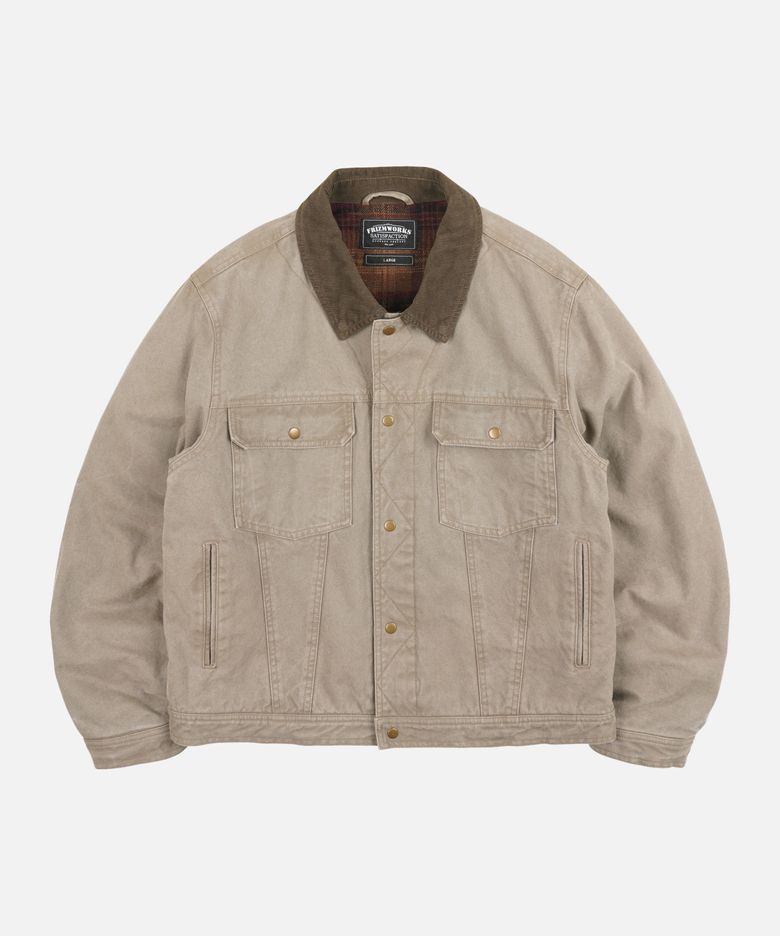 HEAVY CANVAS STORM TRUCKER JACKET _ MUD