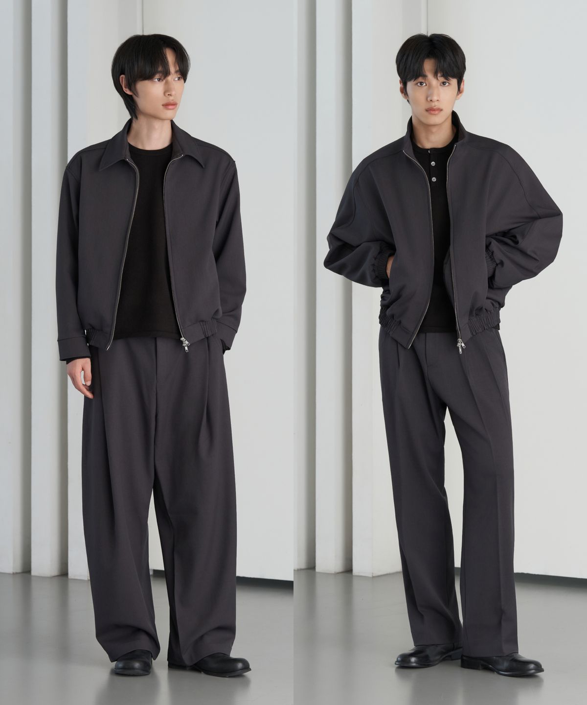 효지(HYOJI) 26 FW 커스터마이징 블루종 셋업 (차콜)