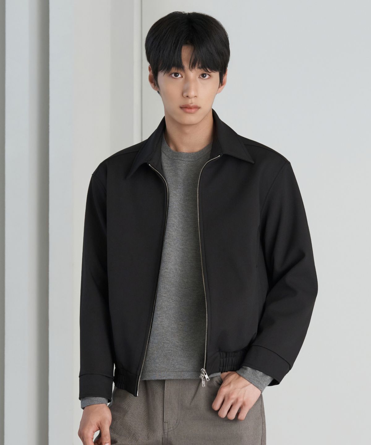 효지(HYOJI) 26 FW 미니멀 블루종 크롭 자켓 (3컬러)