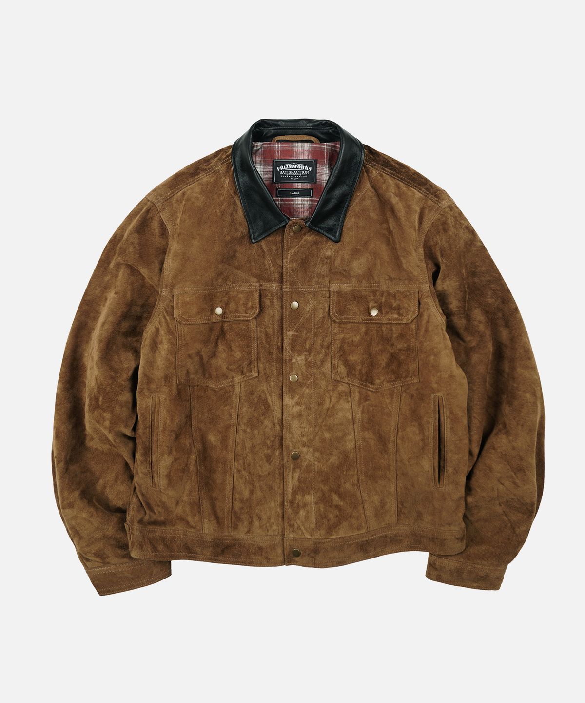 프리즘웍스(FRIZMWORKS) SUEDE STORM TRUCKER JACKET _ WHISKEY