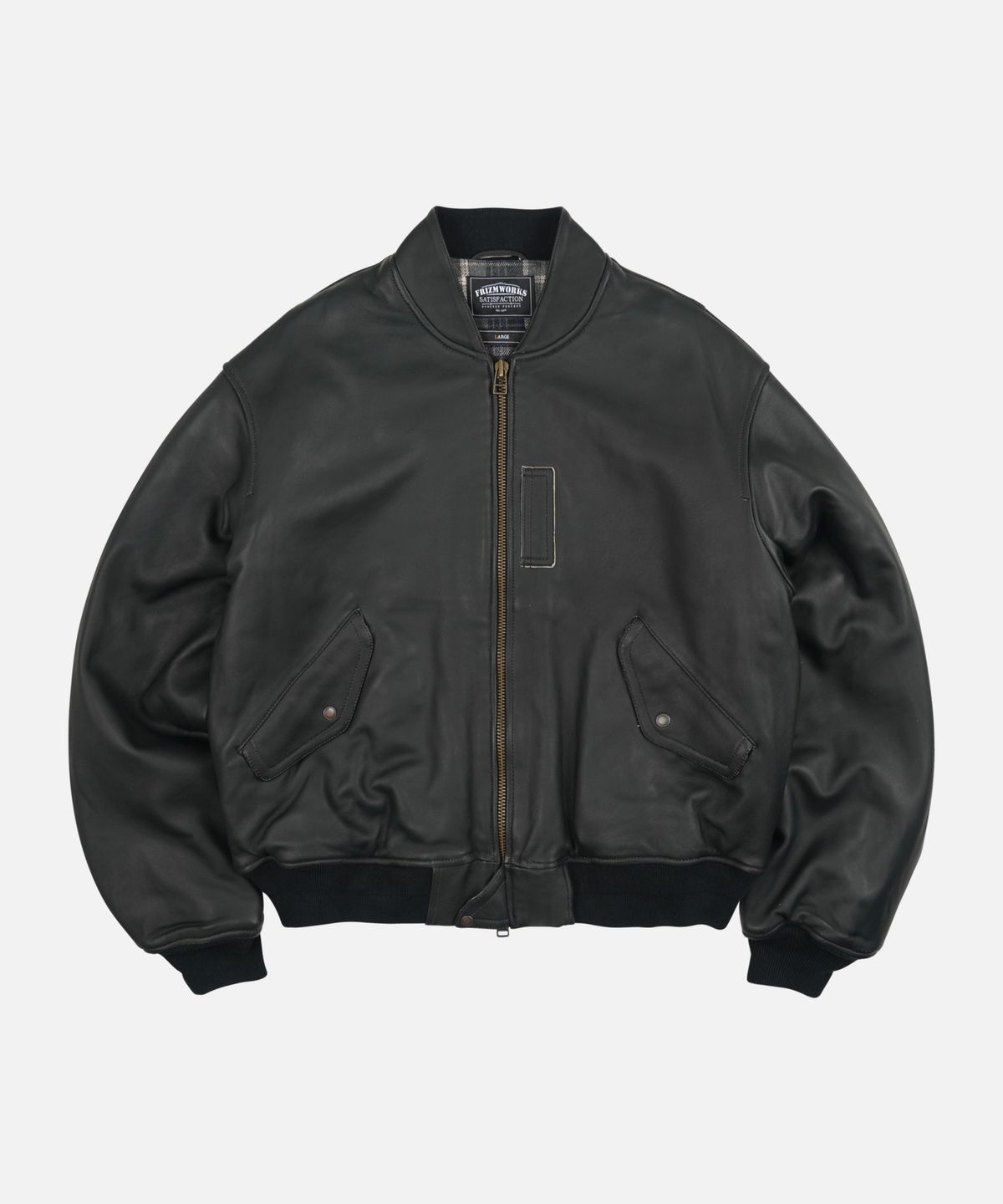 프리즘웍스(FRIZMWORKS) LAMBSKIN FLIGHT JACKET _ BLACK