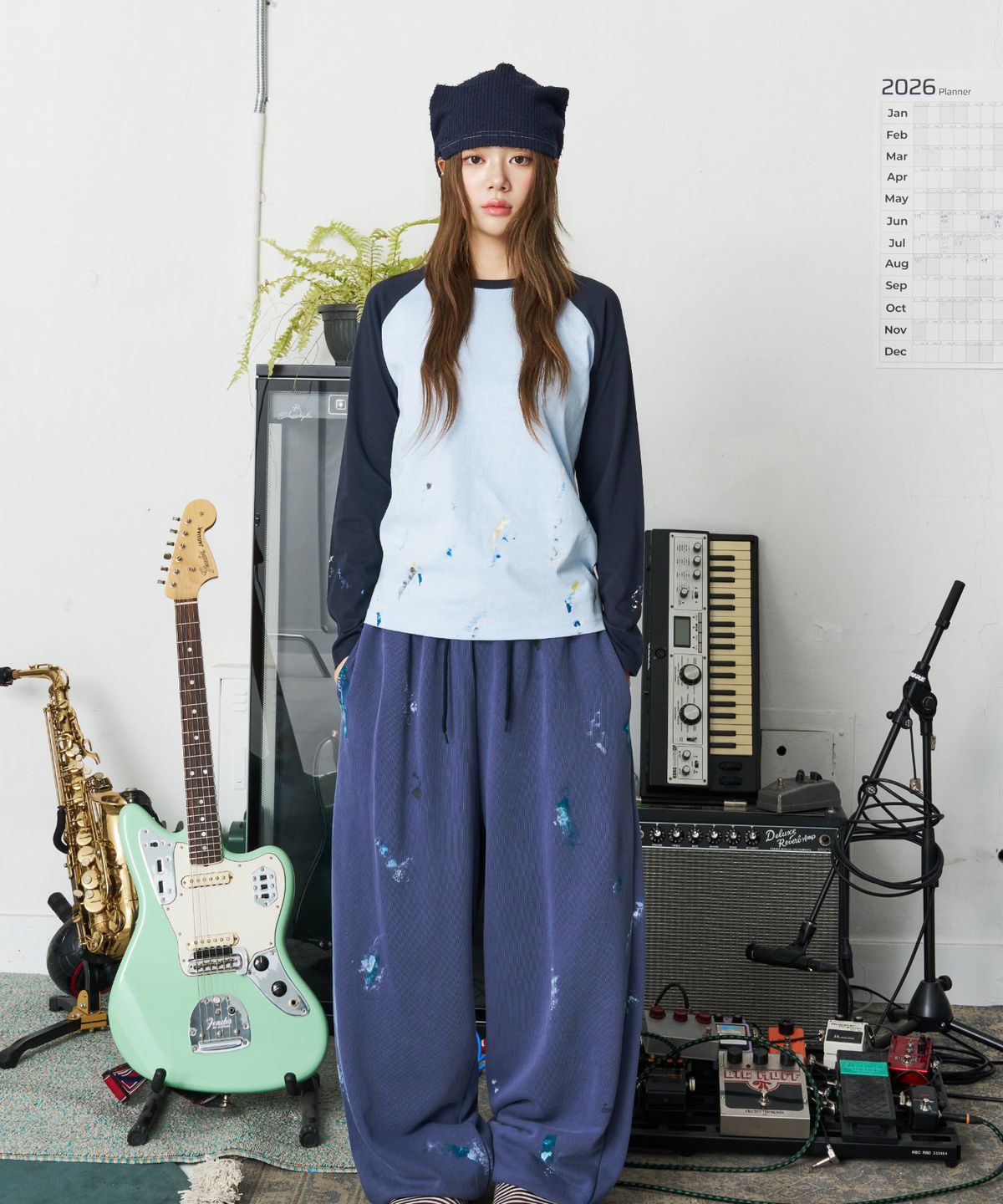 낫뉴(NOT NEW) Painting Raglan Sleeve Navy