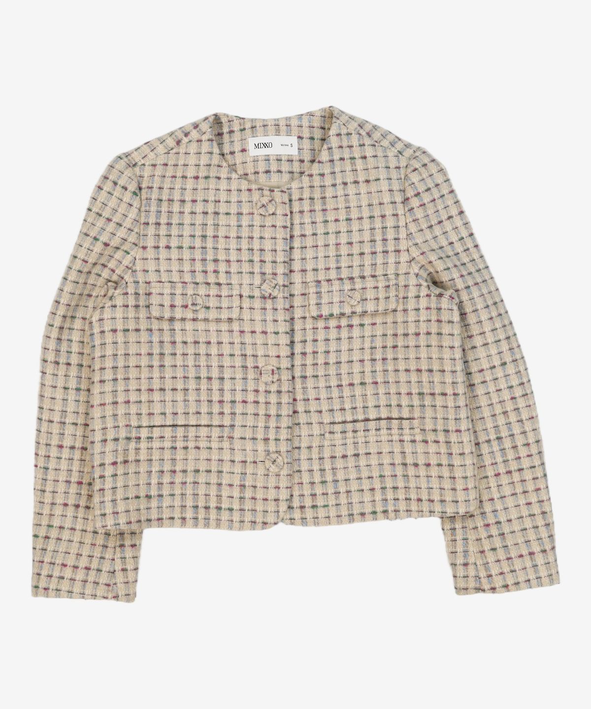 미쏘(MIXXO) R넥 트위드 자켓 MIWJKC201G S