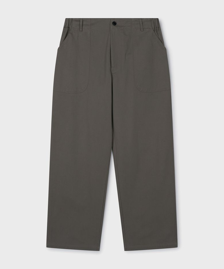 Straight Banding Fatigue Pants - Beige