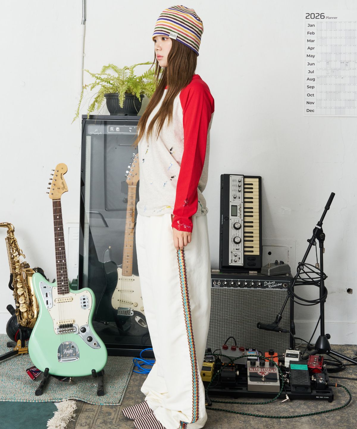 낫뉴(NOT NEW) Ethnic Track Pants Cream
