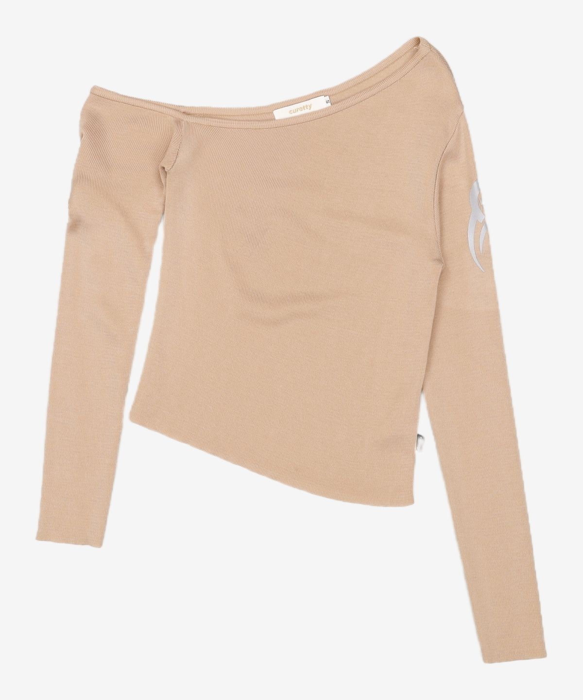 큐리티(CURETTY) C ONE SHOULDER KNIT TOP_BEIGE S