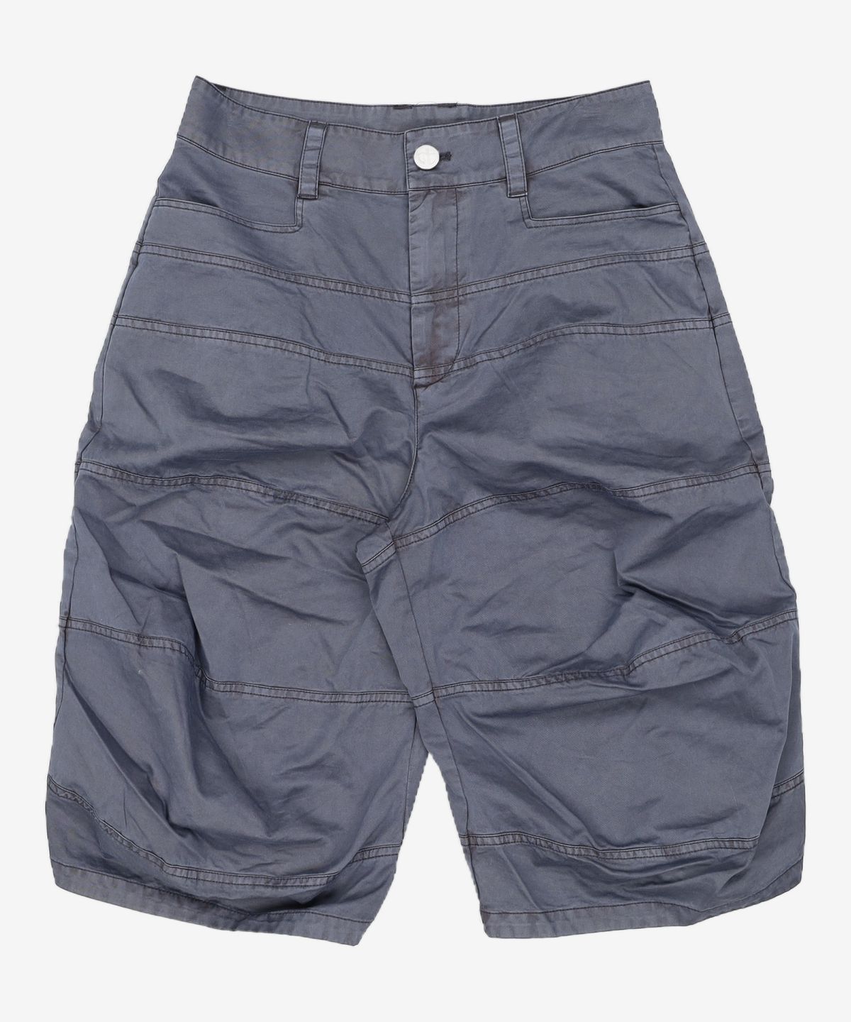 노매뉴얼(NOMANUAL) CURVED HALF PANTS - WASHED NAVY S