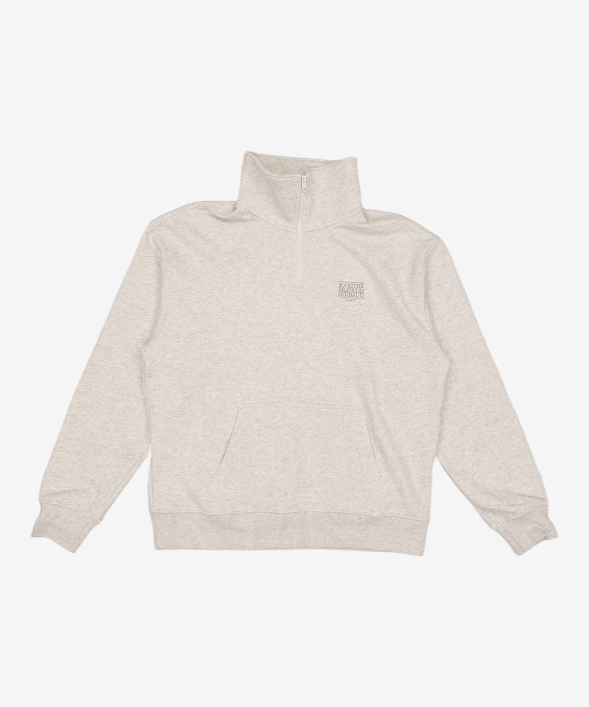 마리떼 프랑소와 저버(MARITHÉ + FRANҪOIS GIRBAUD) CLASSIC LOGO HALF ZIPUP SWEATSHIRT oatmeal M