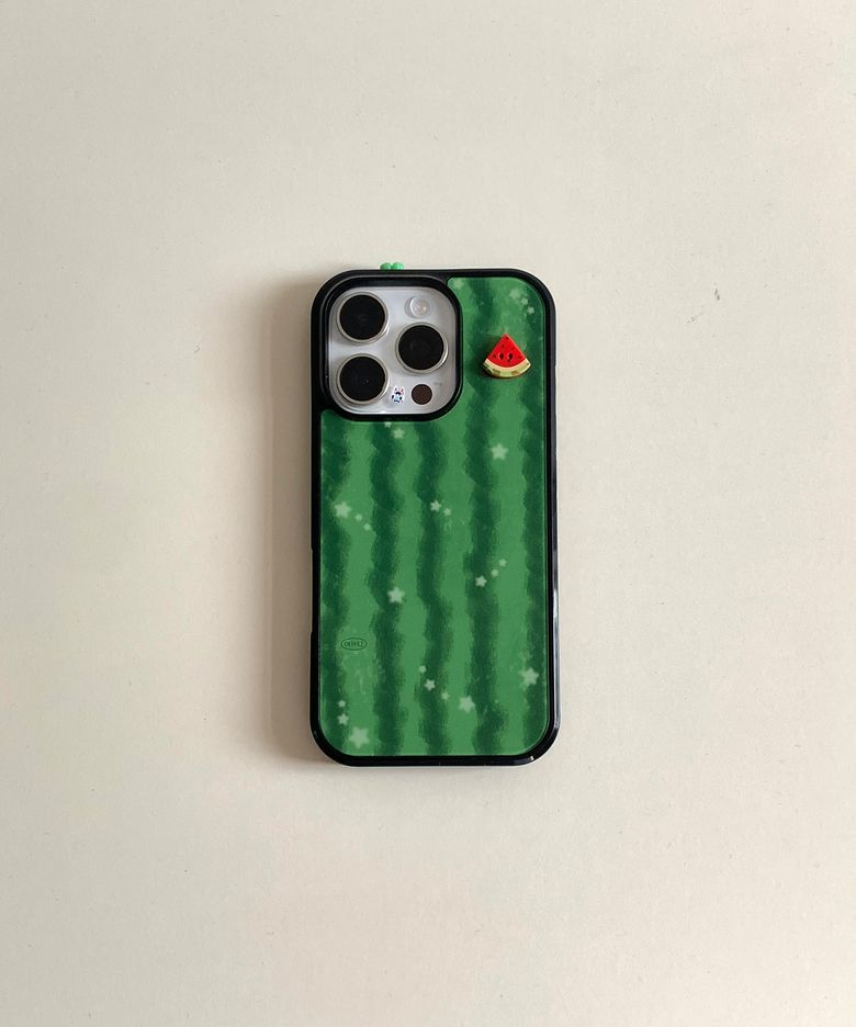 Watermelon rind button epoxy bumper case (+magsafe) 수박 껍질 단추 아이폰 갤럭시 맥세이프 케이스