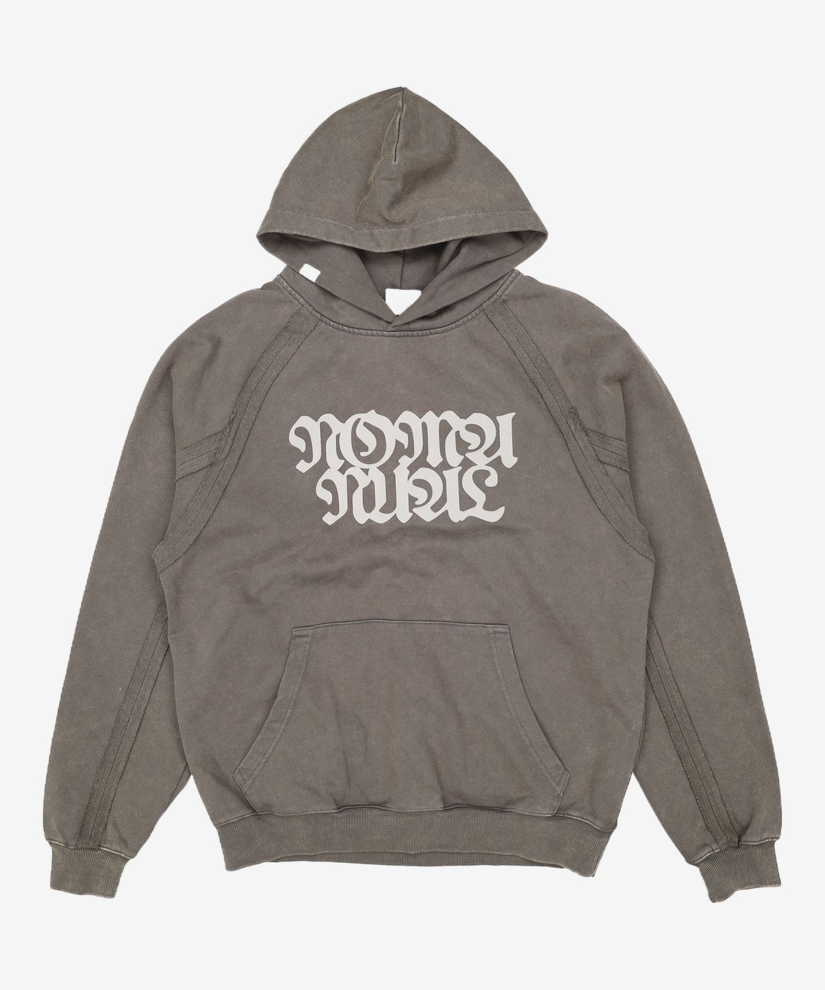 노매뉴얼(NOMANUAL) R.S RAW EDGE HOODIE - WASHED CHARCOAL M