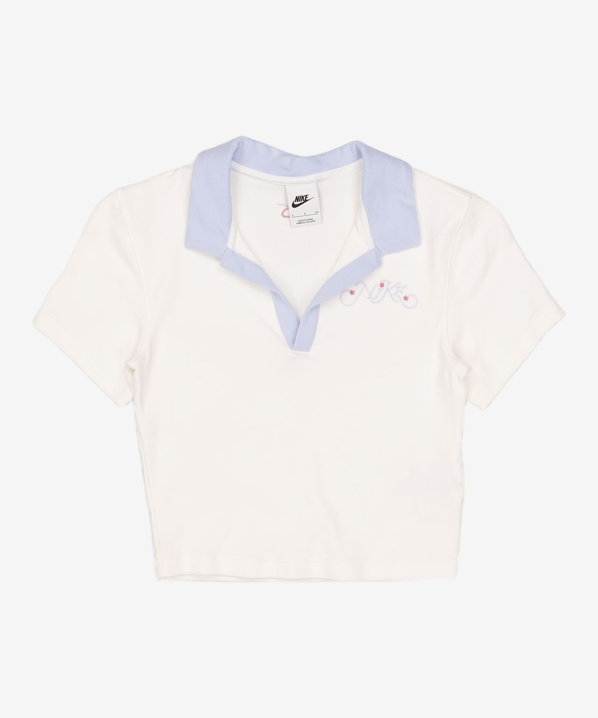 나이키(NIKE) 스포츠웨어 반소매 폴로 크롭 탑 W - 화이트 / IR7565-100 S