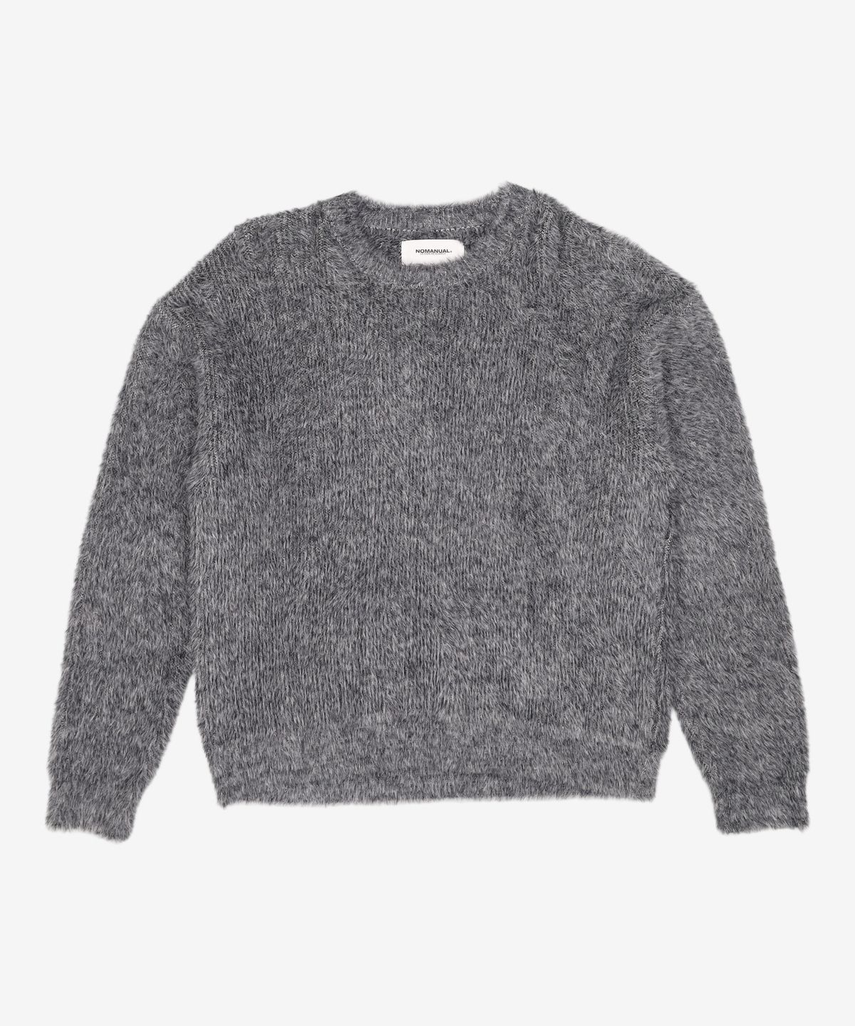 노매뉴얼(NOMANUAL) CROPPED HAIRY KNIT - MELANGE S