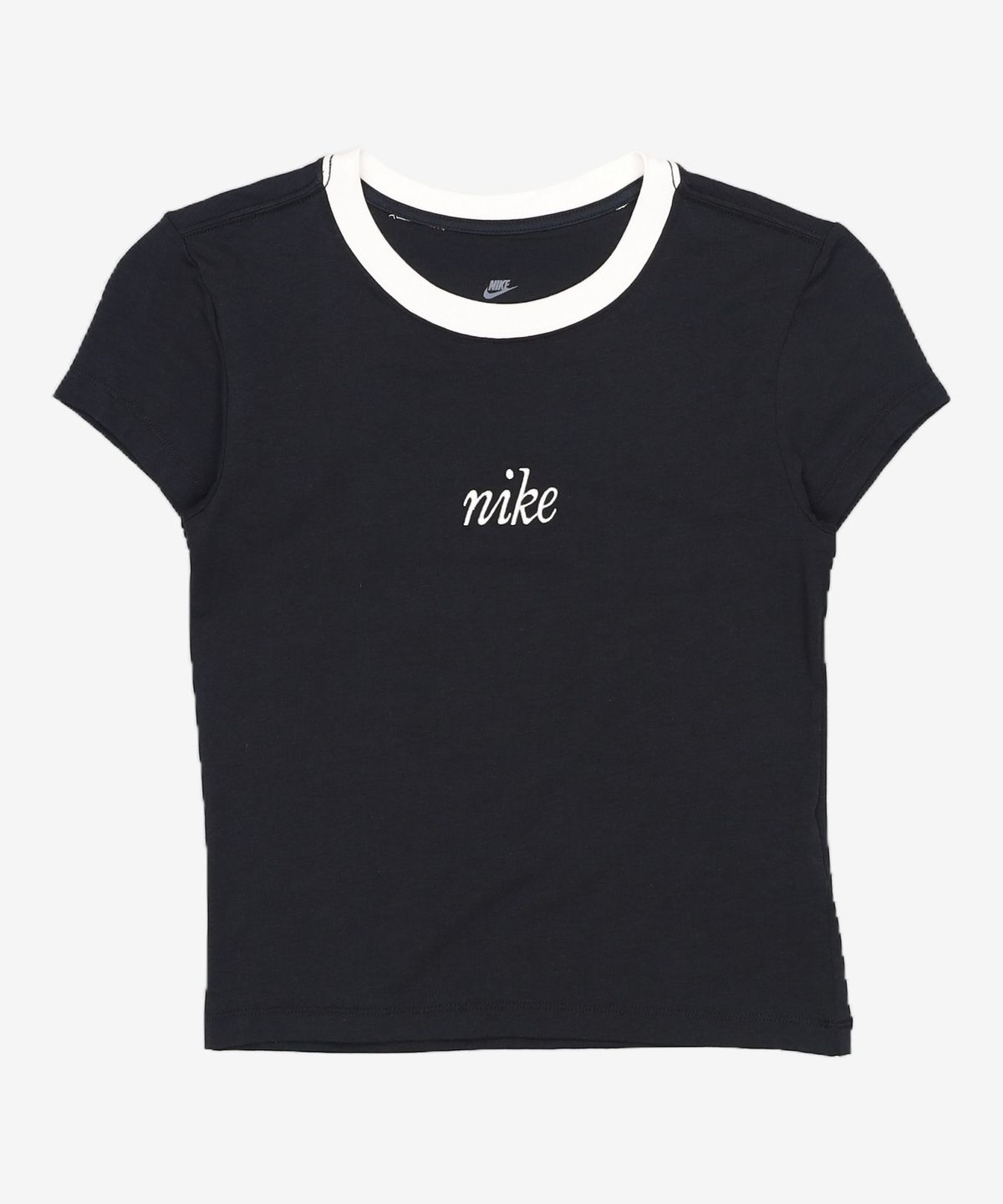 나이키(NIKE) 스포츠웨어 칠 니트 슬림 크롭 티셔츠 W - 블랙:화이트 / HF8820-010 S