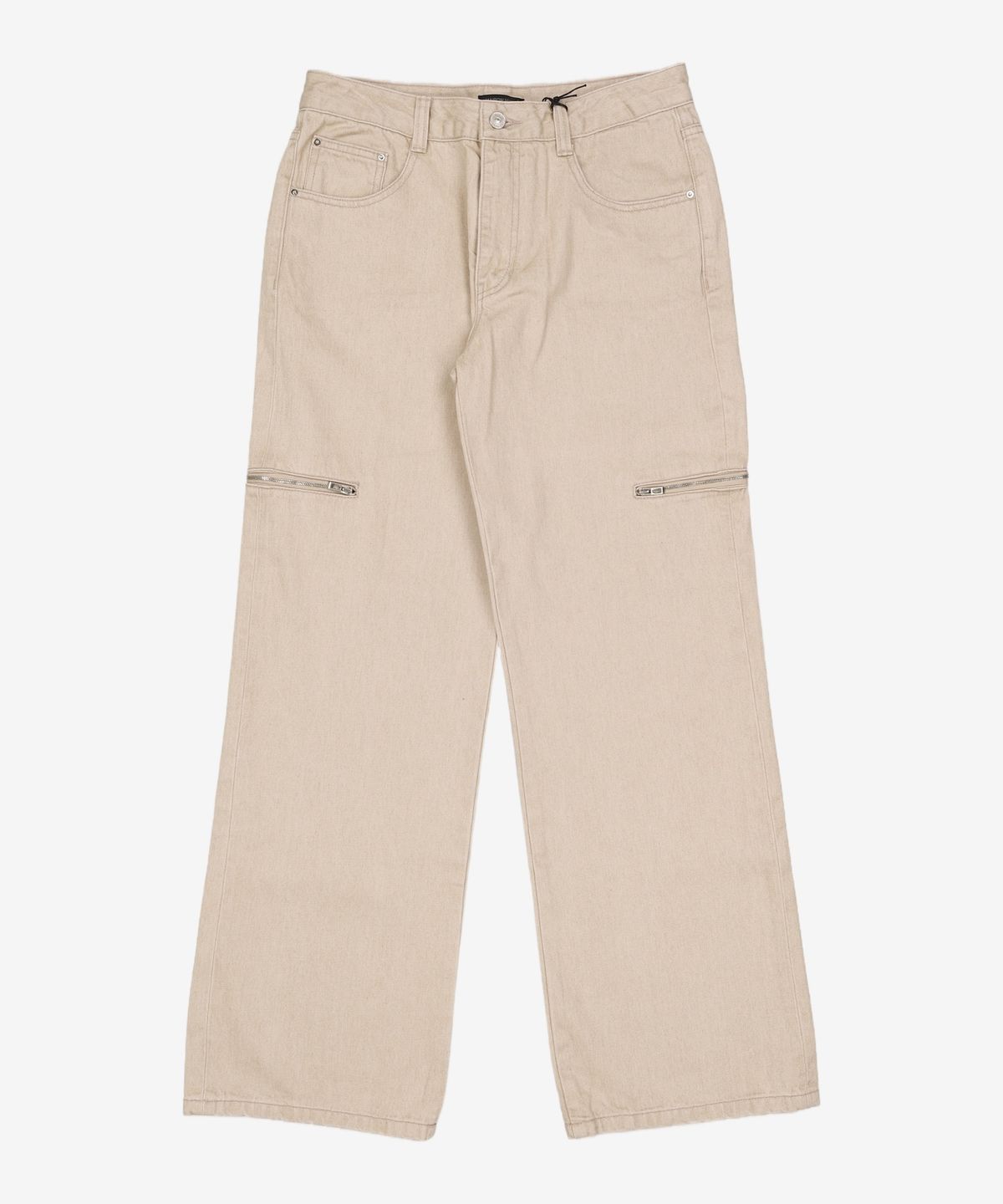 메종미네드(MAISON MINED) (W) TRIPLE MOON ZIPPER DENIM PANTS - BEIGE 2