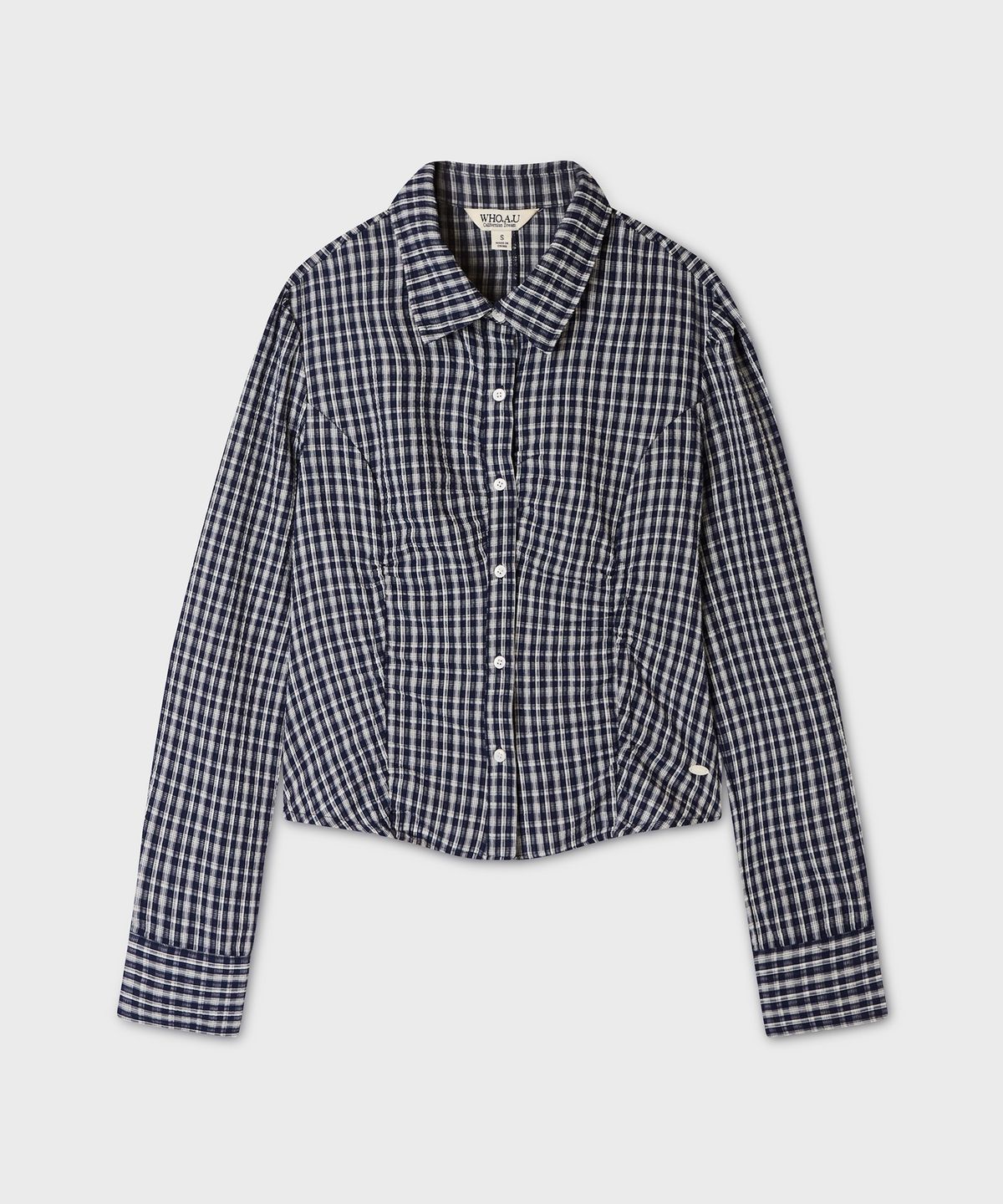 후아유(WHO.A.U) Slim Fit Check Blouse / WHBLG4991F
