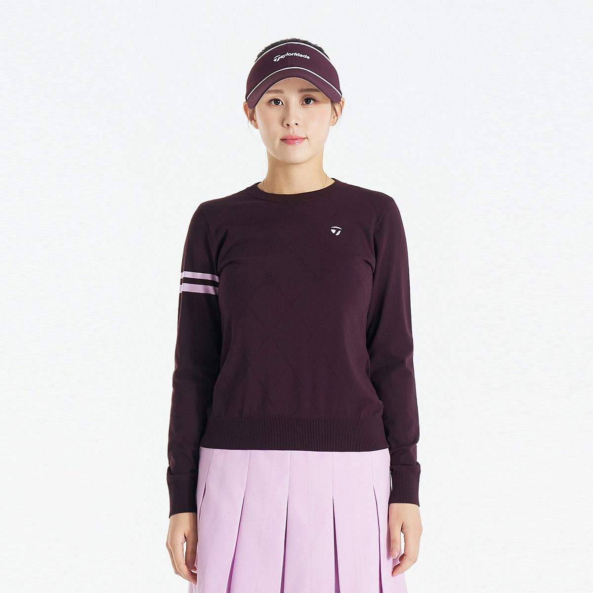 테일러메이드 어패럴(TAYLORMADE APPAREL) 26FW 여성 아가일 라운드 풀오버 니트 TS6-77HG21-420