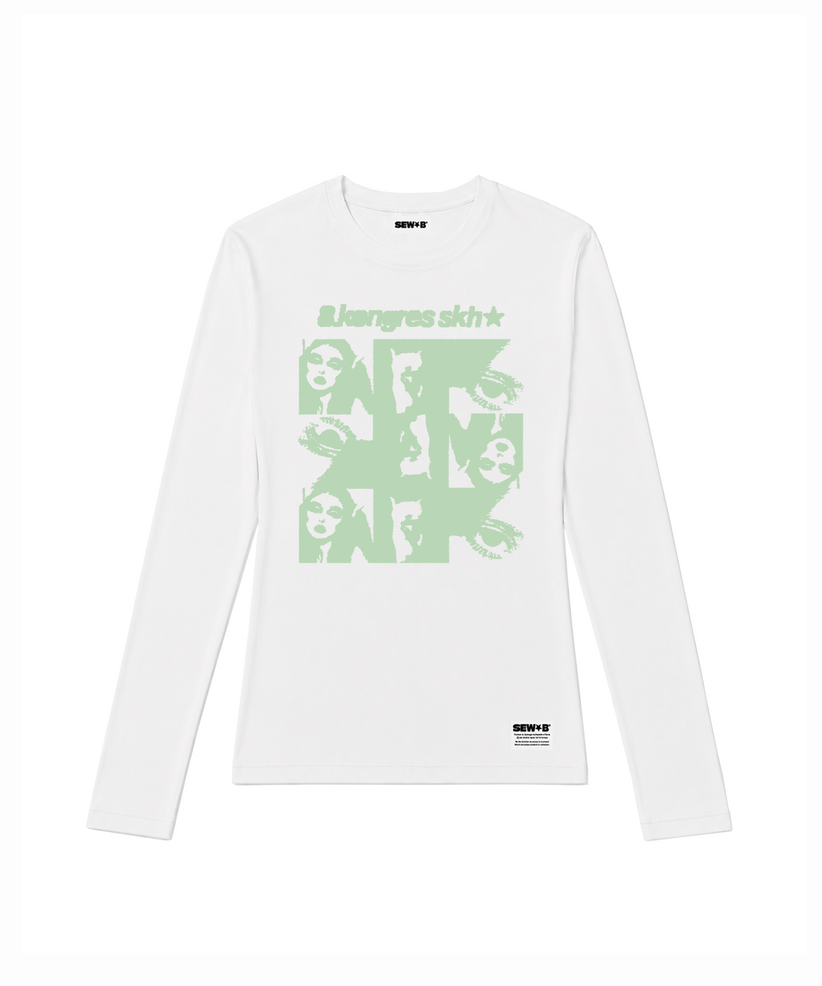 쏘비(SEW-B) 세미크롭 8k mint 긴팔티 [화이트]