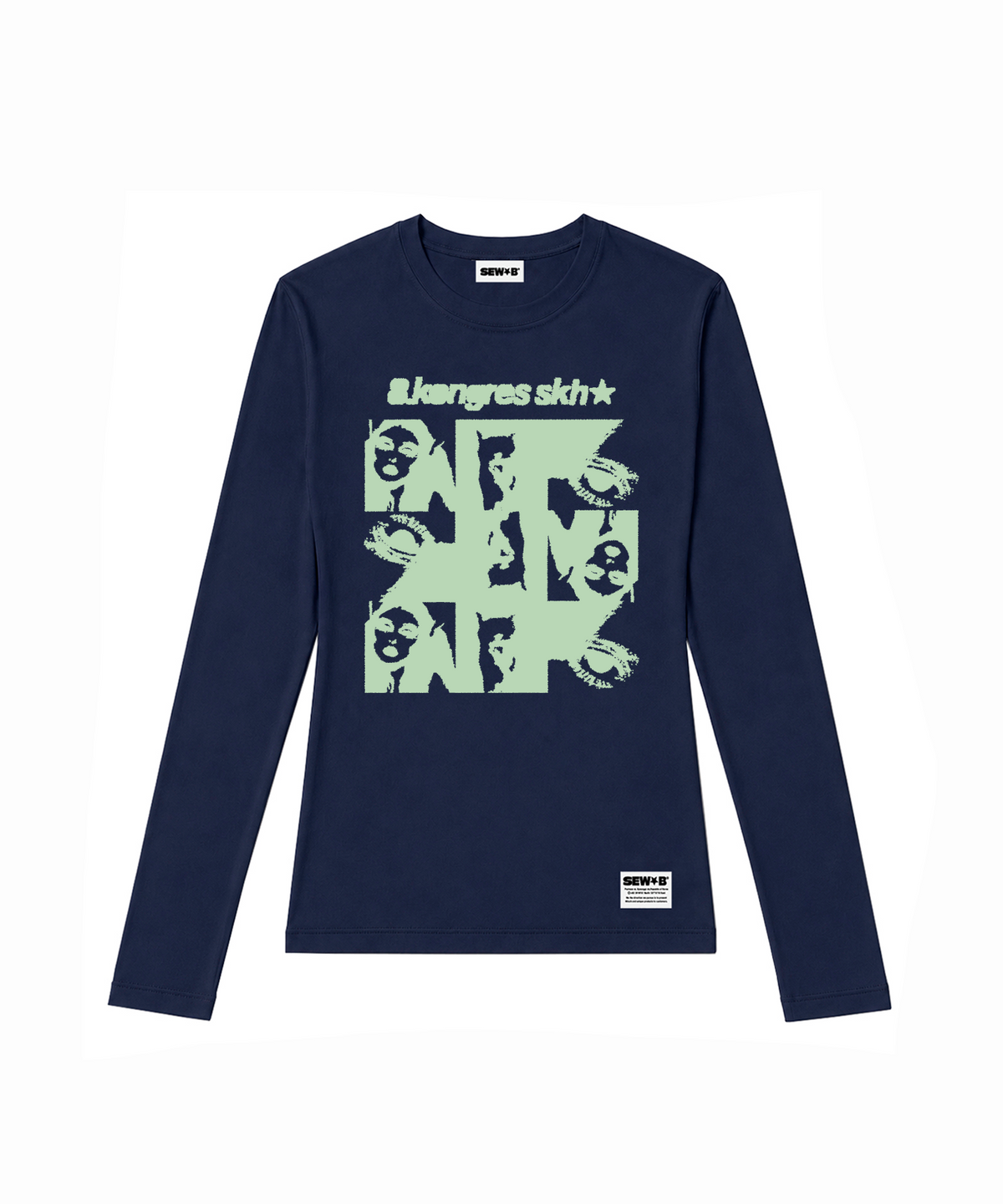 쏘비(SEW-B) 세미크롭 8k mint 긴팔티 [네이비]