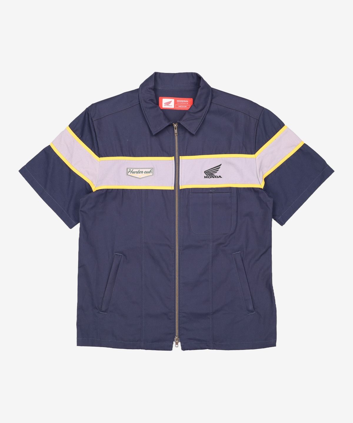 핍스 모터사이클(PHYPS MOTORCYCLE) Half Sleeve Zip Up Shirt Navy M