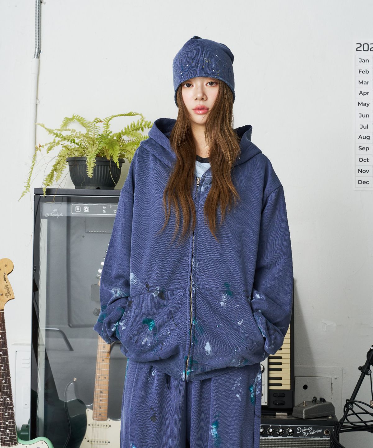 낫뉴(NOT NEW) Reversible Painting Beanie Navy
