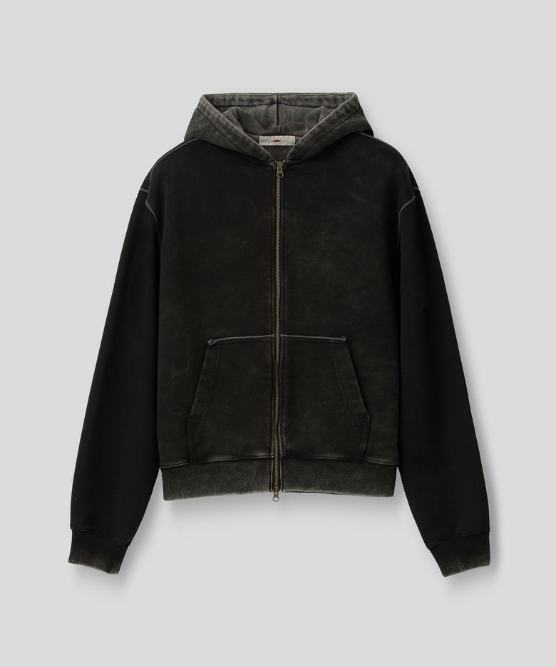 SHADE LAYER ZIP-UP HOODIE (BLACK)