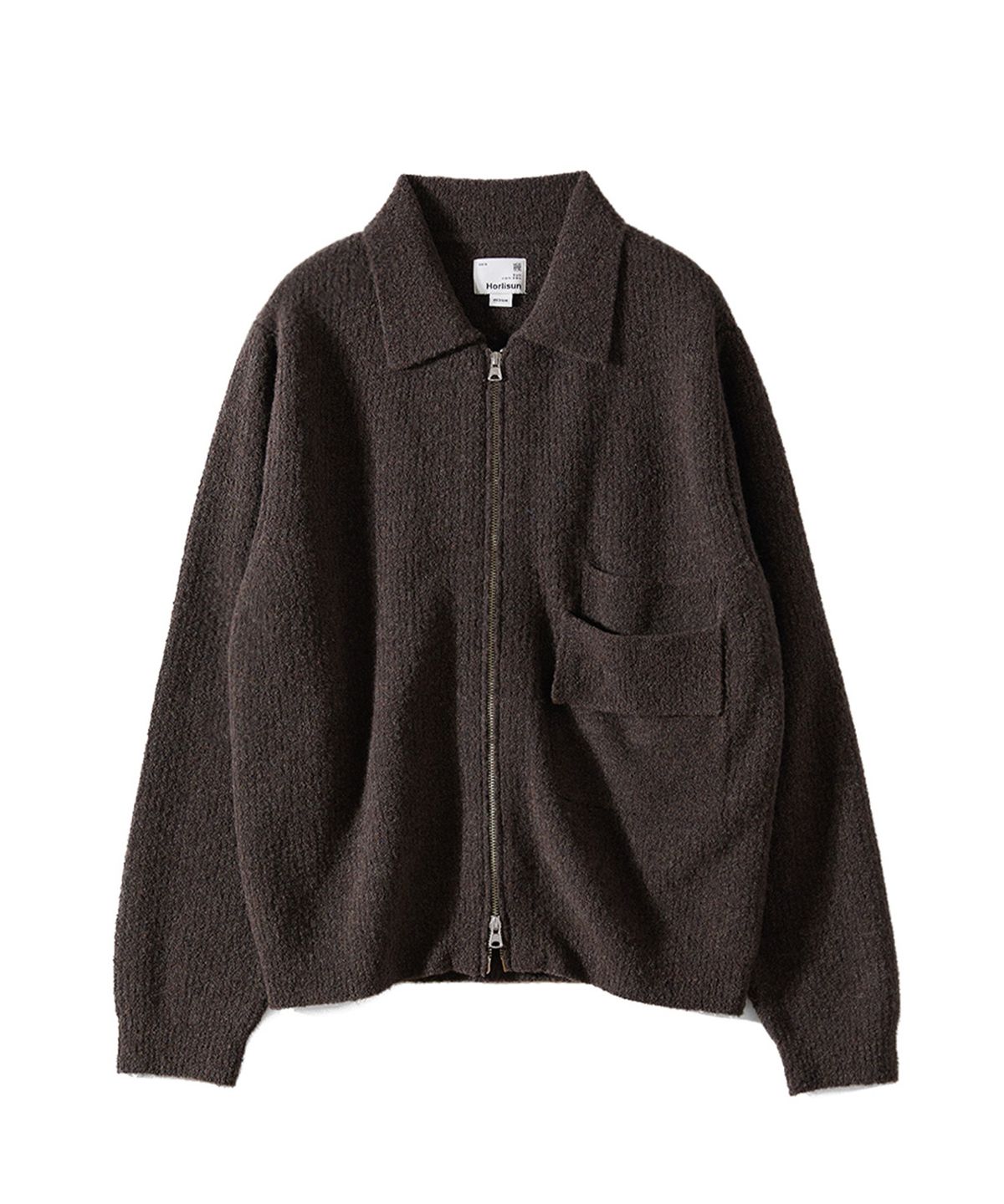 홀리선(HORLISUN) Forshey Boucle Zip Up Knit Cardigan Multi Demitasse