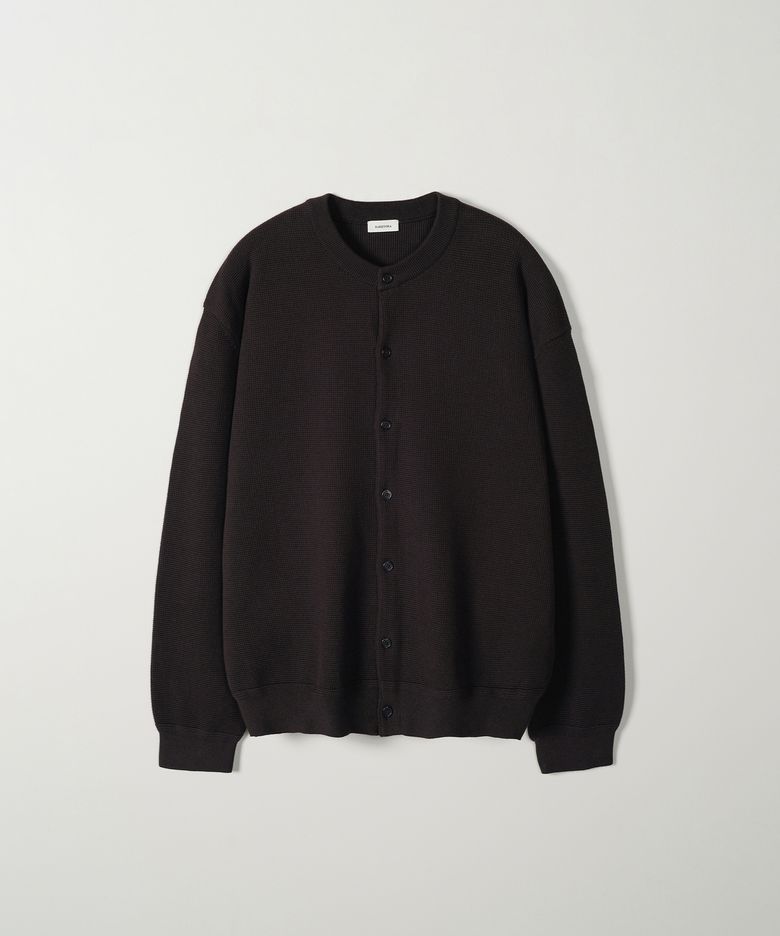 BARK CREW KNIT CARDIGAN - BROWN