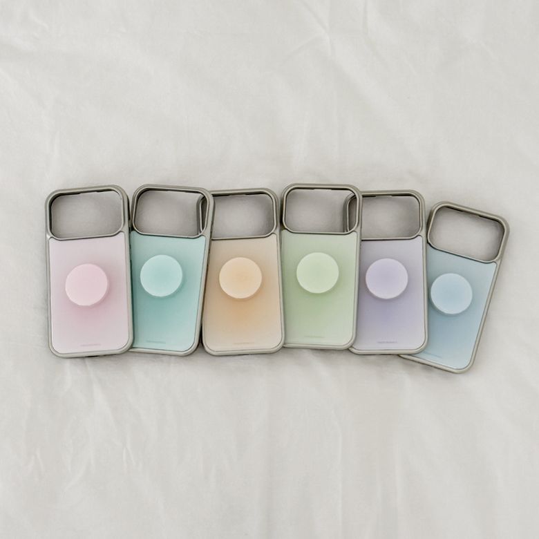 [set] aurora gradient [실버 범퍼케이스+에폭시톡] 맥세이프 선택