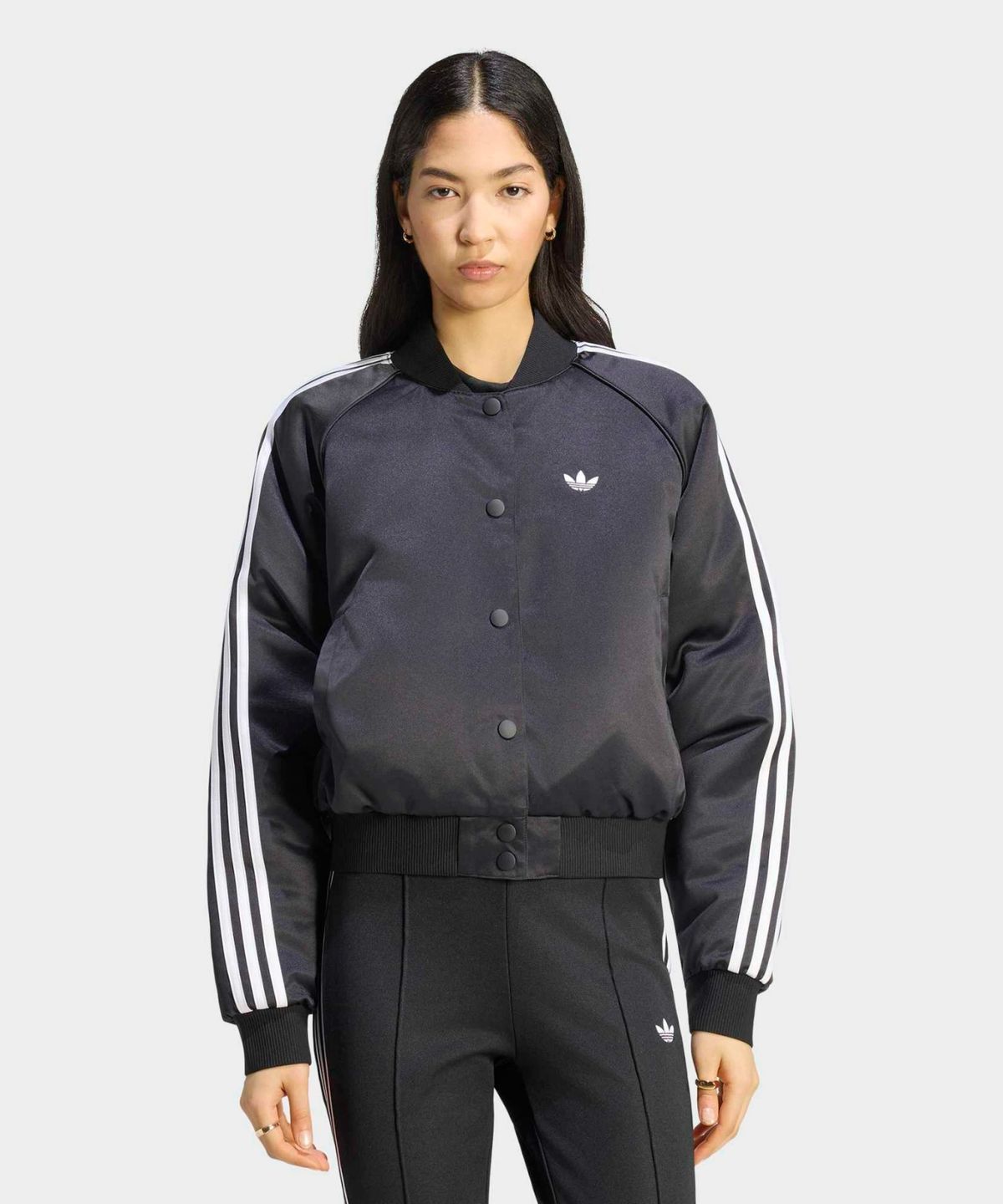 아디다스(ADIDAS) 새틴 SST 봄버 재킷 - 블랙:화이트 / KT2648