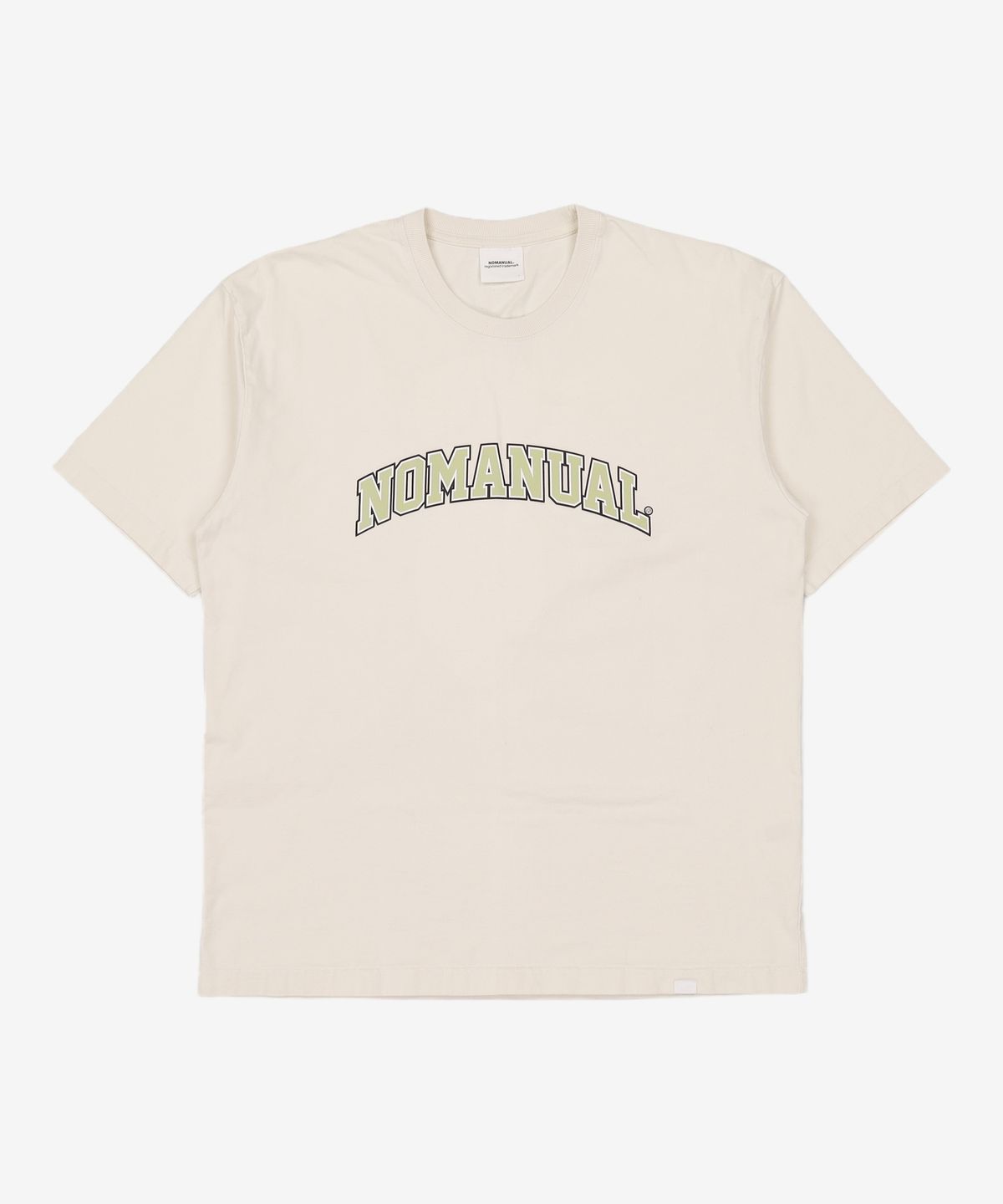 노매뉴얼(NOMANUAL) 3T ARCH LOGO T-SHIRT - CREAM L