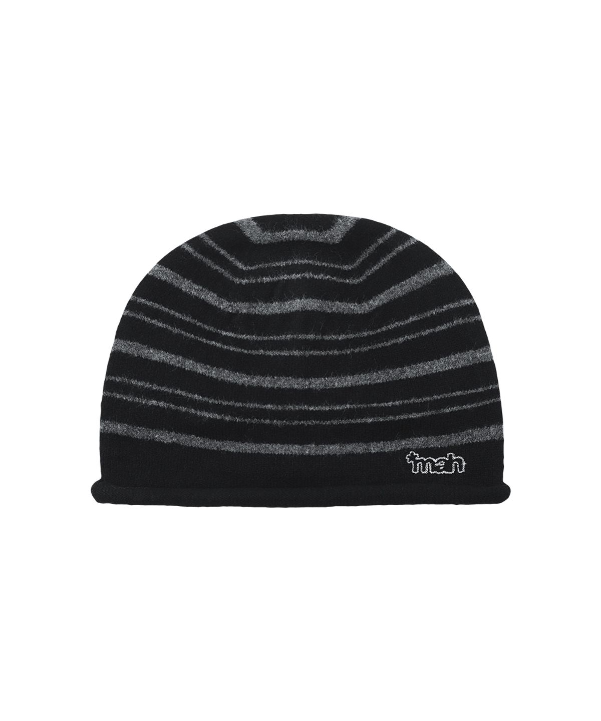 마하그리드(MAHAGRID) STRIPE ROLL BEANIE[BLACK]