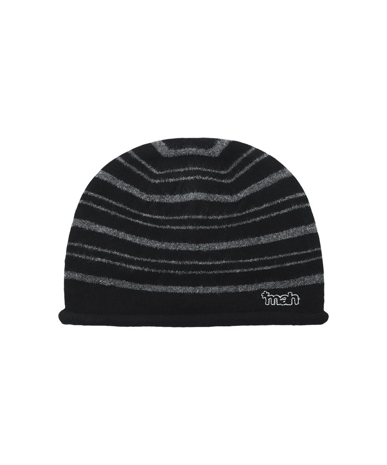 STRIPE ROLL BEANIE[BLACK]